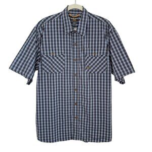Ariat Rebar Plaid Short Sleeve Western Shirt, XL